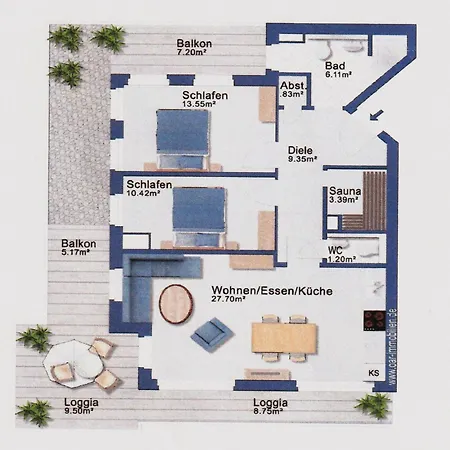 Annika Whg 12 Penthouse Baltica Mit Balkon *